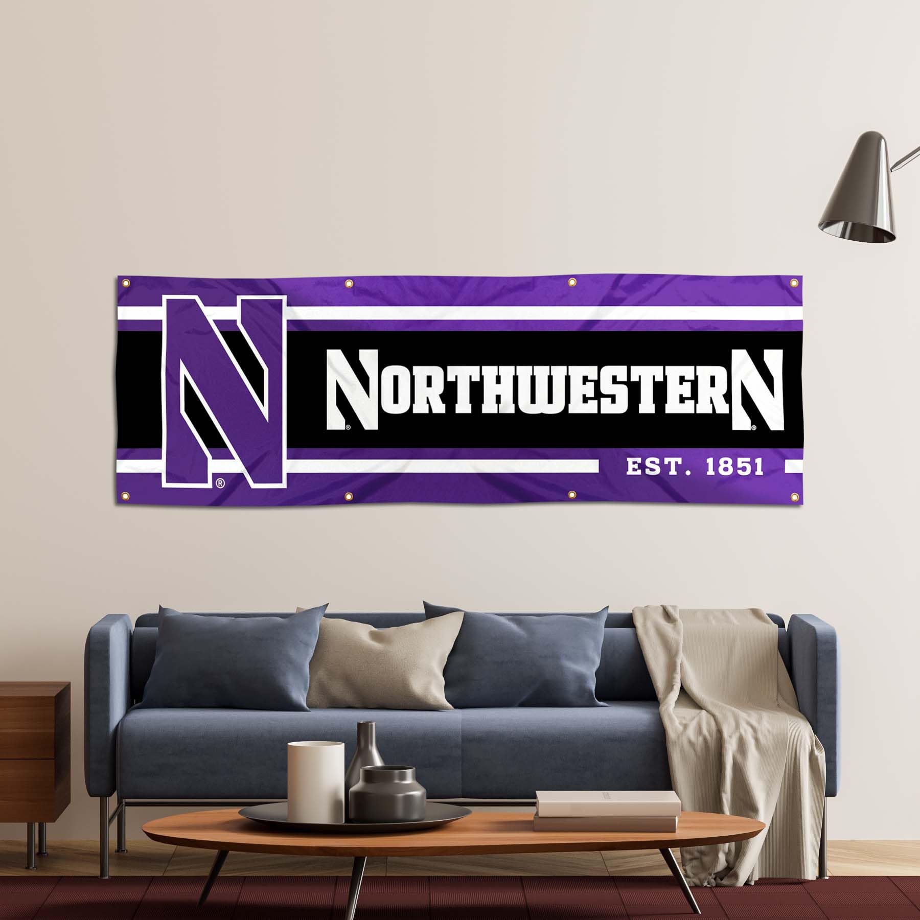 Northwestern University Gartenflagge – Doppelseitiges NU Wildcats Banner, 100% Polyester