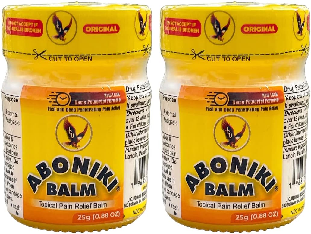 Aboniki Balm 2 Jars - Powerful Topical Analgesic 2 Plastic Jars