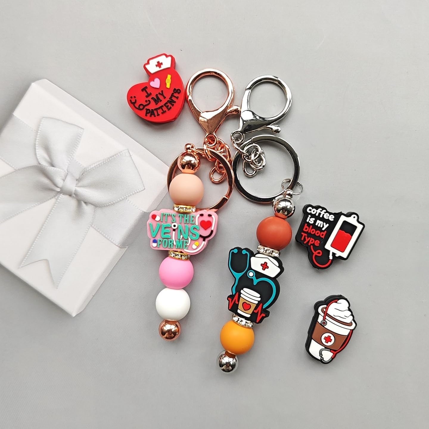 Medical Nurse Theme Silicone Focal Beads for Pens Keychain Making Kit image 4