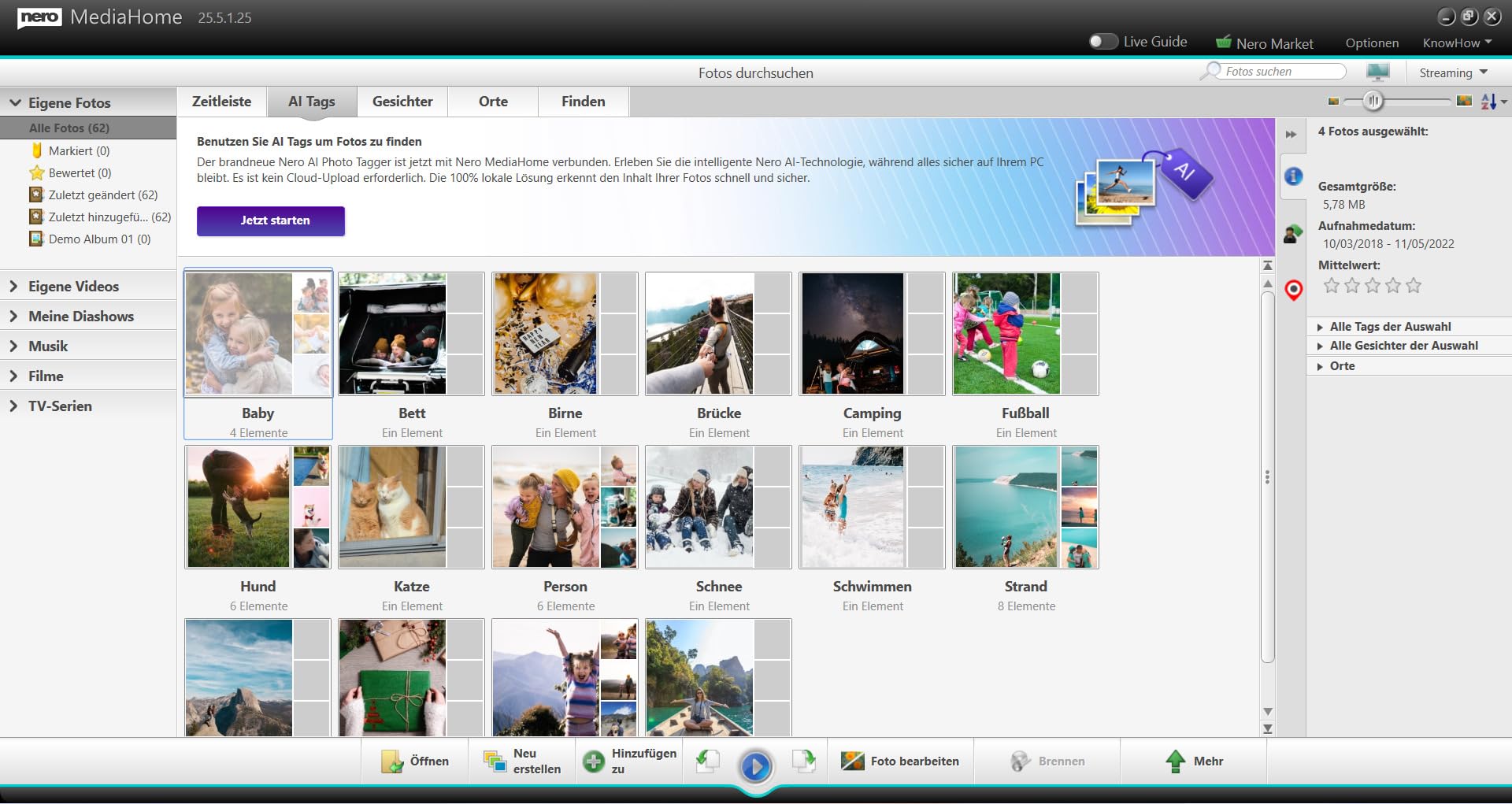 Nero MediaHome Slideshow Maker | Beeindruckende Diashows mit Musik, Titeln & Effekten erstellen | Fotos & Videos kombinieren | unlimitierte Lizenz | 1 PC | Windows 11 / 10 / 8 / 7