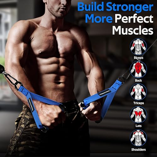 Miniatura 5 de RENRANRING Manijas de ejercicio de gimnasio, accesorios de mango de repuesto para poleas de máquina de cable, banda de resistencia y entrenador de