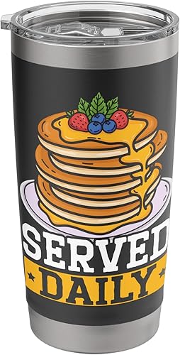 Miniatura 8 de Served Daily Pancake Eater Food Lover Pancake Maker Stainless Steel Insulated Tumbler Brushed Steel,Black