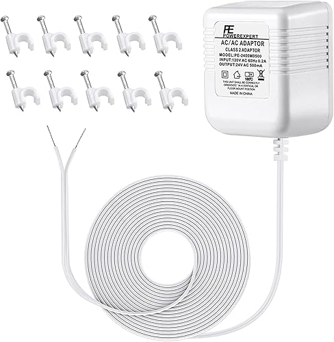 Miniatura 7 de Adaptador transformador de timbre de 24 V para timbre de video anillo, fuente de alimentación de cable C de 16.4 pies de largo, compatible con