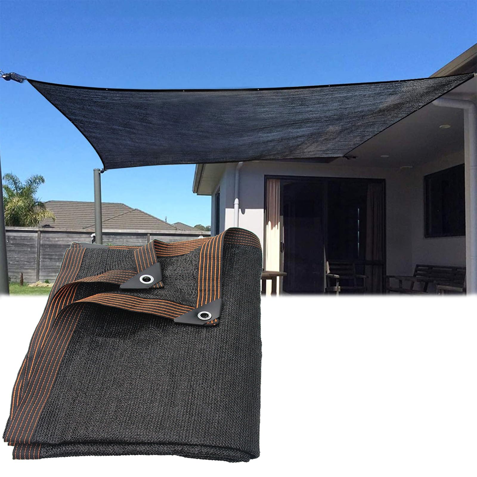 Sunblock Shade Cloth,90% Shade Cloth Mesh Tarp With Grommets 5x50ft To 50x50ft For Pergola Patio(20x20ft)