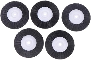 Juego de 5 cepillos abrasivos para pulir joyas, cerdas negras y marrones, con centro de plástico amarillo, herramientas de joyería