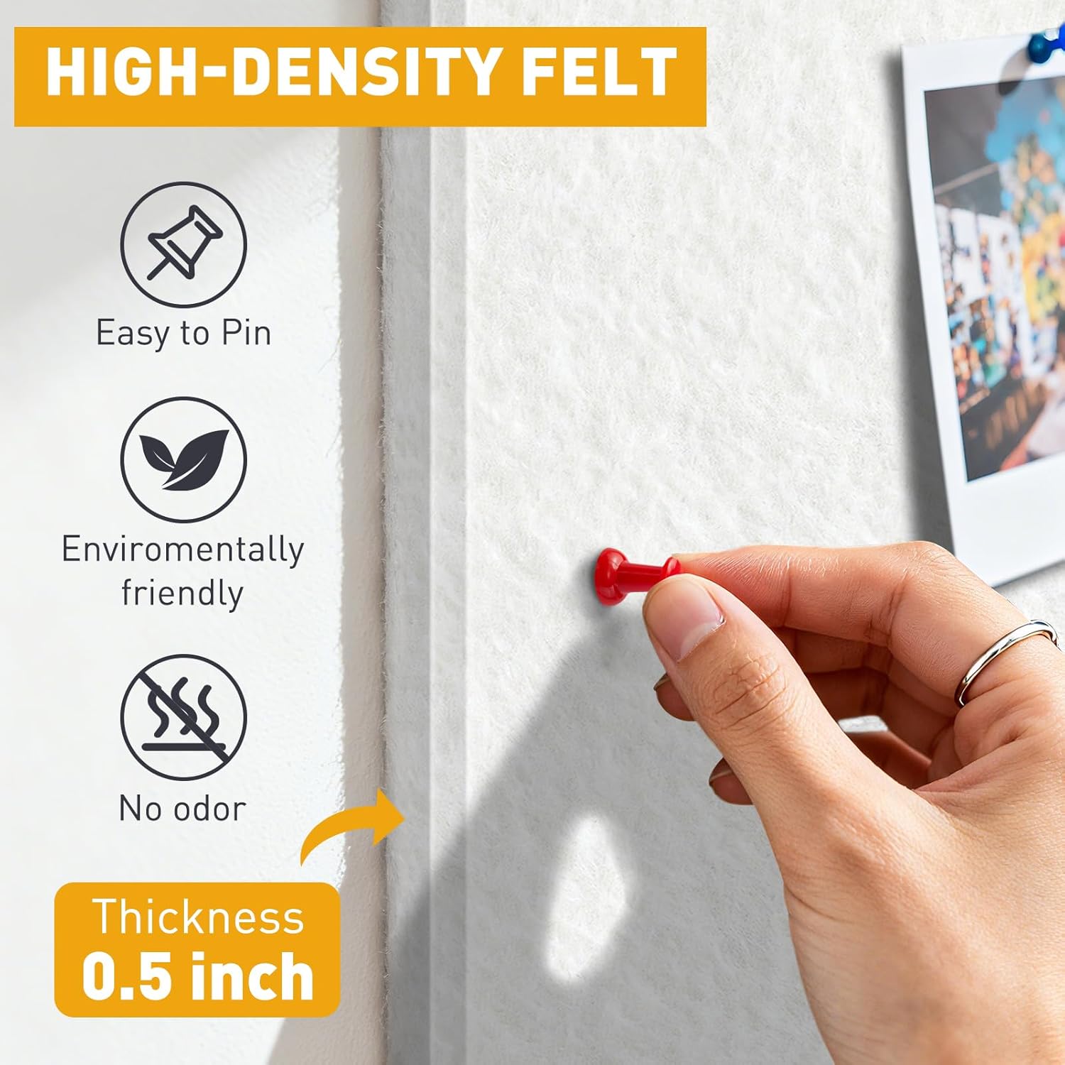 Large Cork Board 48"x36", 12-Pack Self-Adhesive Felt Bulletin Board Tiles with 120 Push Pins, Square Felt Wall Panels Pin Board Tack Board Wall Organizer for Home Office Decor, White