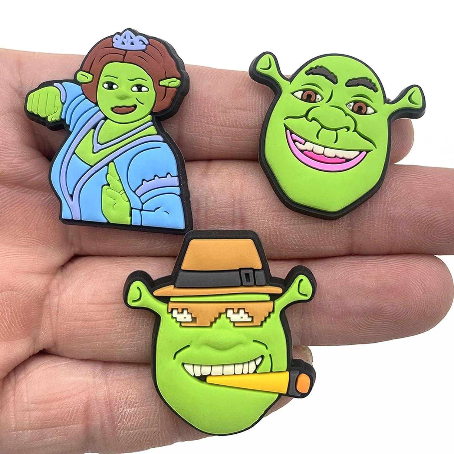 TIEHOARO 18 PCS Shrek Jibbitz Croc Shrek Ear Charms Shrek Ears for Croc
