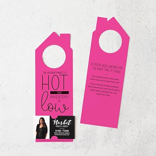 Miniatura 6 de "The Housing Market is HOT and Inventory is LOW" | Double Sided Real Estate Door Hanger | 23-DH002