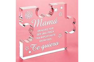 Funnli Gifts for Mom in Spanish, Regalos Mamá Acrylic Puzzle Plaque