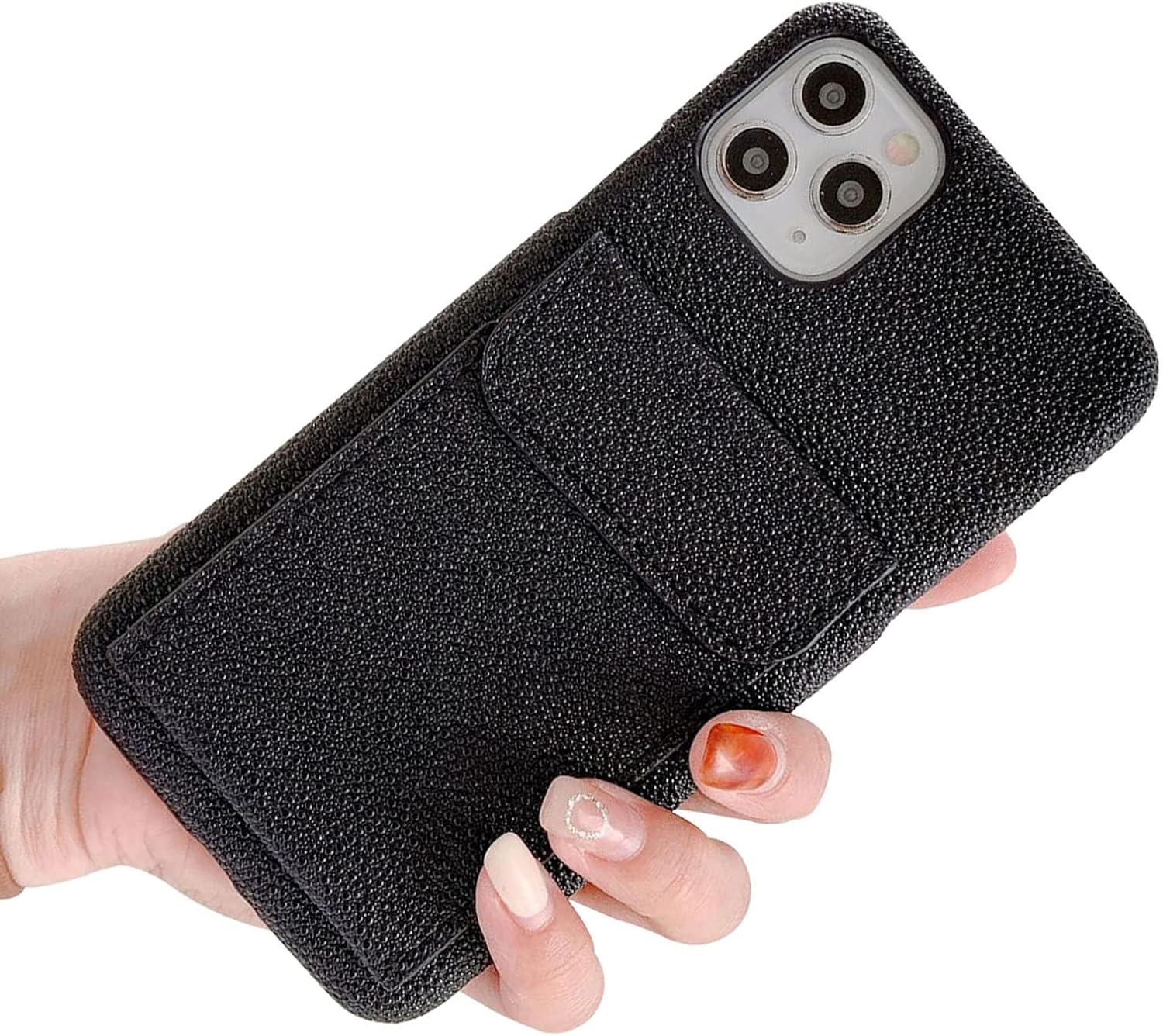 Wallet Leather Case for iPhone 11 12 Pro Max XS Max 7 8 Plus Phone Case with Card Holder Anti-Fall Shockproof Premium PU Leather Protective Case,Black,12 Pro Max