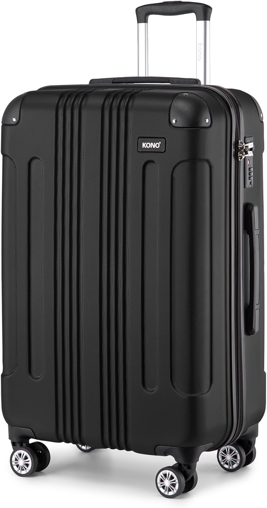 28 Inch Large Hard Shell Suitcase ABS Lightweight Luggage (Black)