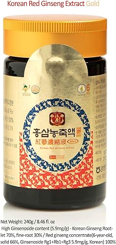 Miniatura 2 de Gangwoninsam Extracto de ginseng rojo coreano dorado de 8.46 onzas líquidas  Contiene extracto de raíz de ginseng rojo coreano 100% puro de 6 años