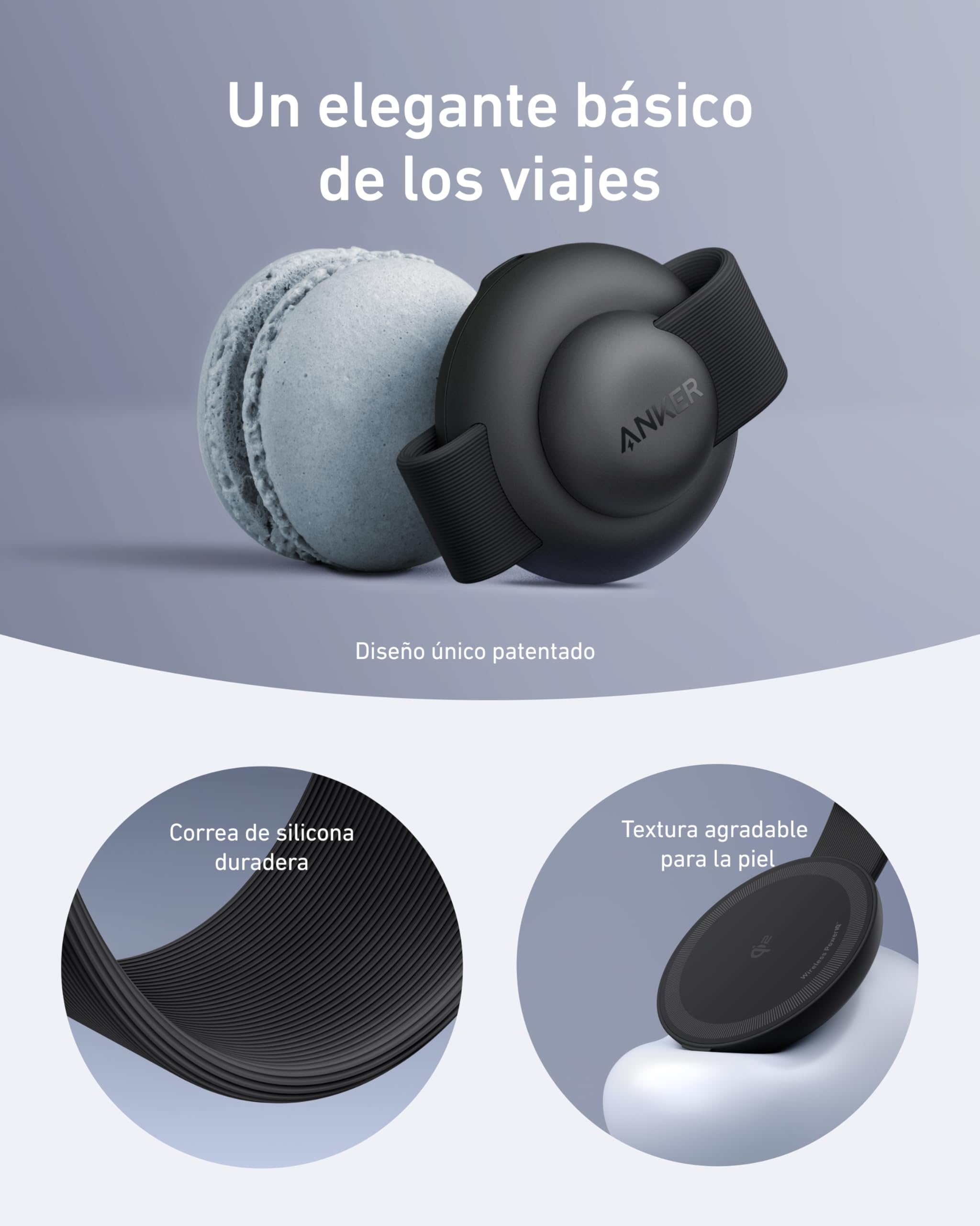 Anker MagGo Cargador Inalámbrico iPhone Estación de Carga Inalámbrica 3 en 1 Compatible con MagSafe Qi2 15W, Base de Carga Plegable de Viaje para iPhone 17/16/15/14 Series,AirPods,Apple Watch y Más
