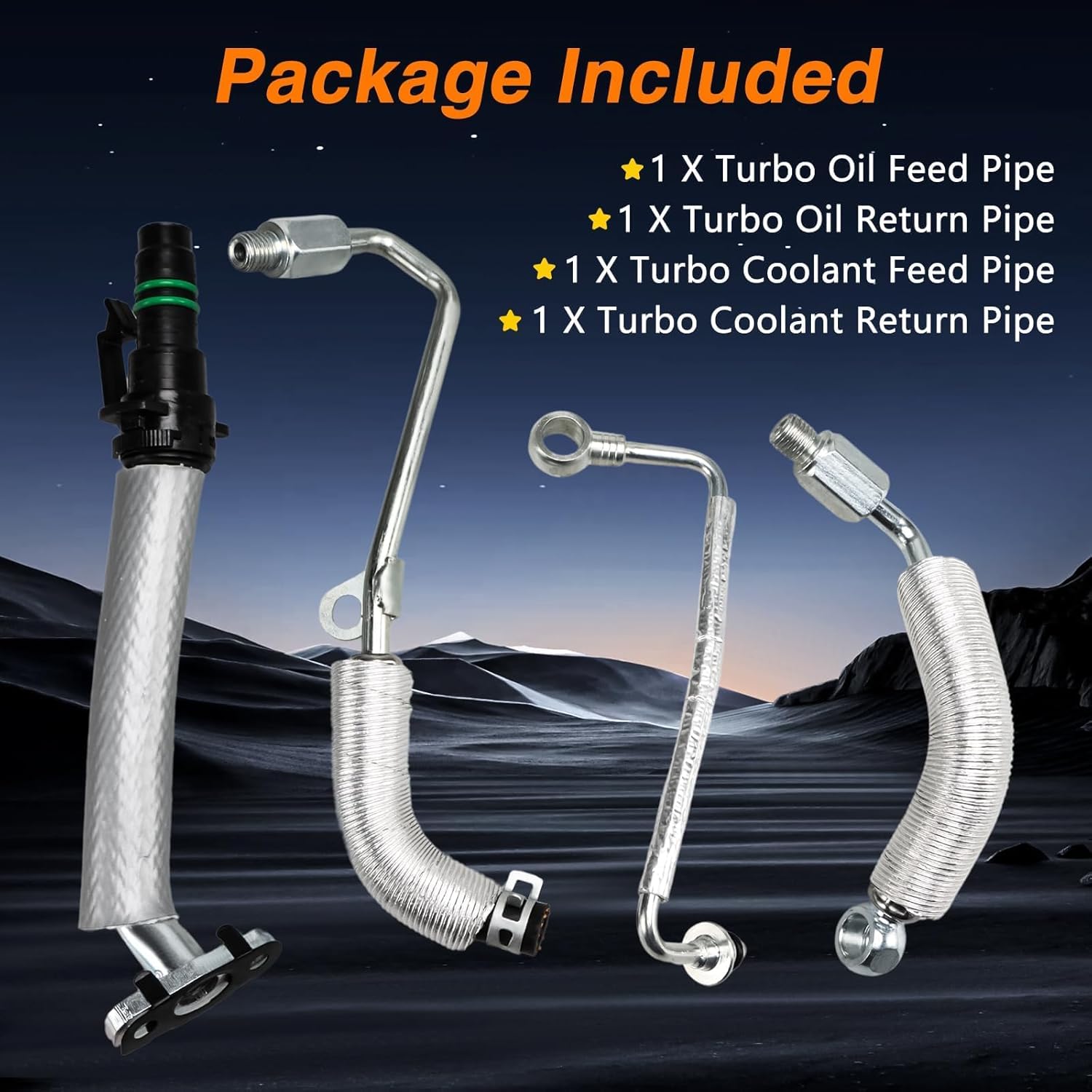 FUSCH Turbo Oil Return Drain Line & Oil Feed Pipe Hose kits Compatible with Chevy Cruze 2011-2016 Sonic 2012-2020 Trax 2015-2021 Buick Encore 2013-2021 1.4L Engine Replace#: 55587854 55592600 55568031