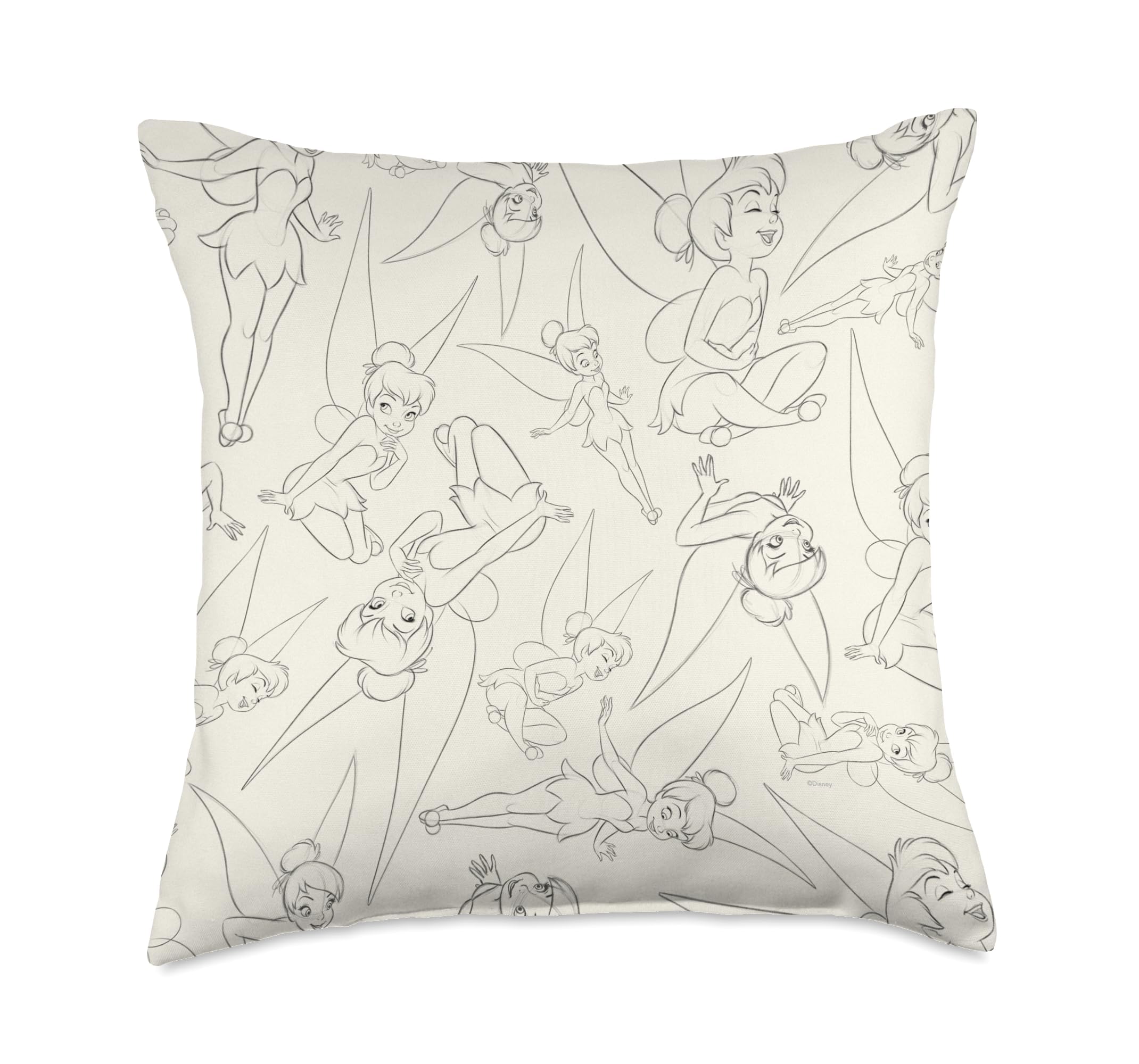Coussin Clochette Disney Peter Pan decoration lit enfant housse garnie multicolore 45x45