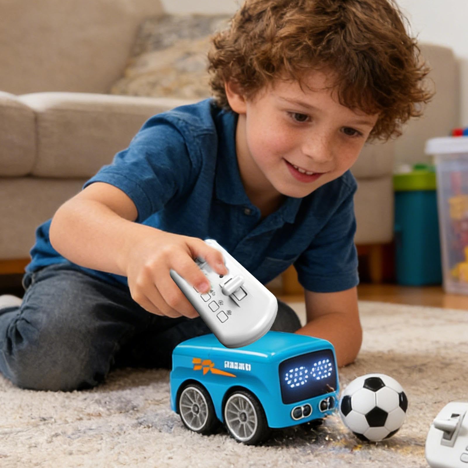 Mini Bus Télécommandé à Détection Gestuelle - Voiture RC Intelligente avec Capteur | Mode Suivi de Main et Évitement d'Obstacles, Jouet Interactif avec Lumières, Cadeau Anniversaire Fille 5-12 Ans