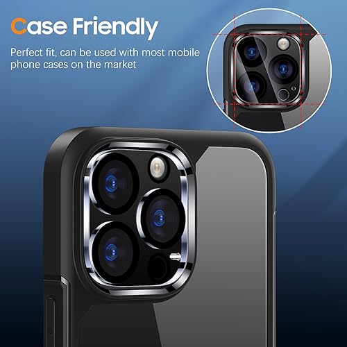 Miniatura 561 de UniqueMe [Paquete de 3 protectores de lente de cámara compatibles con iPhone 14 Pro Max/iPhone 14 Pro, vidrio templado, [compatible con fundas]