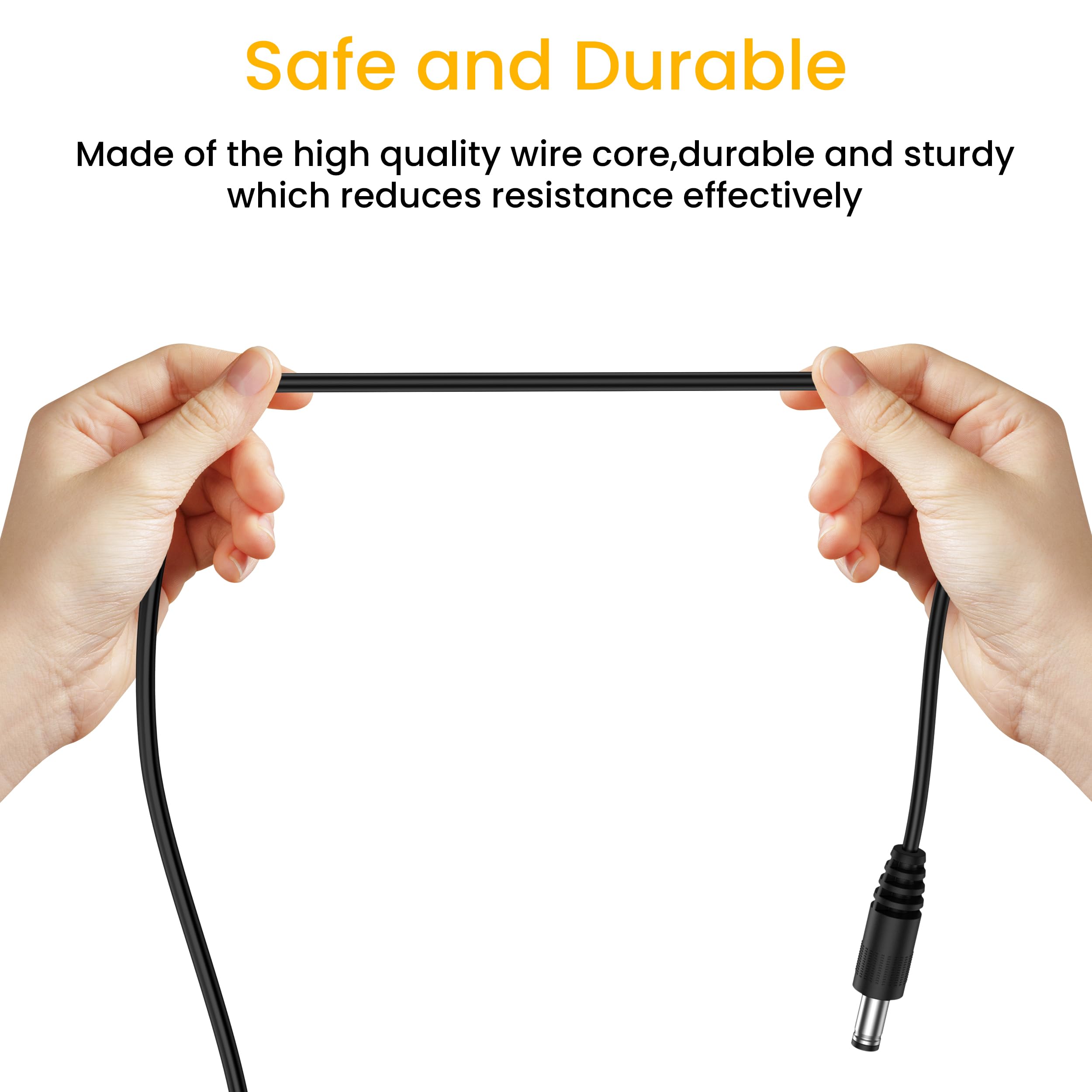 Mugust Kabel USB na DC, 8 w 1, USB A na wtyczkę drążoną, uniwersalny kabel do ładowania, kabel zasilający, kabel adaptera z 8 wtyczkami do routera, golarki, TV Box, Philips Hue Hub (5 V)