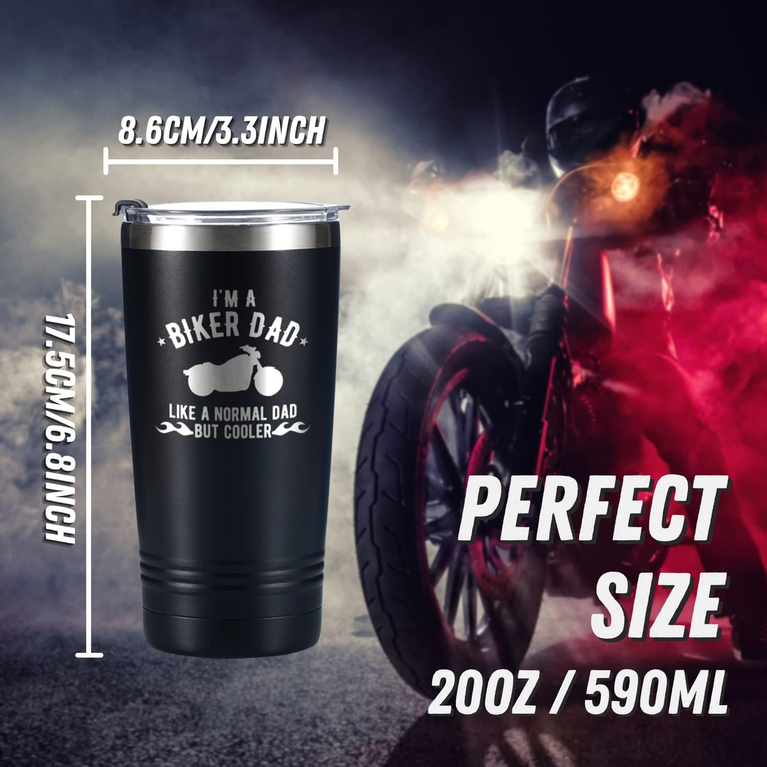 Onebttl Motorbike Gifts for Men Tumbler Travel Coffee Mug, Dad Grandad Motorcycle Lover Biker Rider Father's Day, Christmas - Image 3