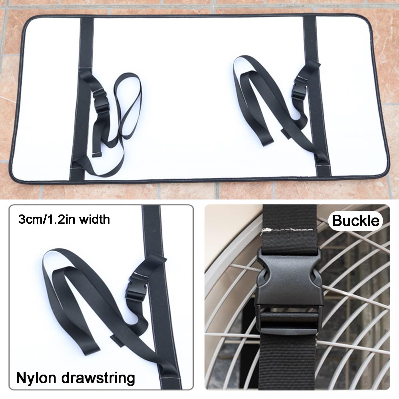 Funda Protectora para Aire Acondicionado Exterior, Resistente, con lámina de níquel y Hebilla, para Todas Las Estaciones (102 x 50 cm).