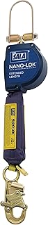 3M Nano-Lok Extended 3101588 Fall Arrest Safety Clip, 11-Ft Extended Length, Single Leg, Cab Mount Order Picker Connector & Steel Snap Hook End