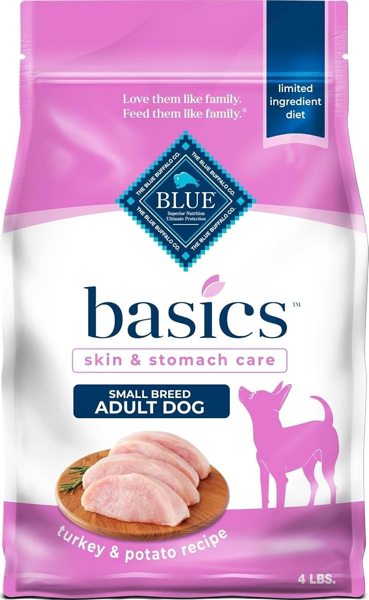 Basics Turkey Small Breed Adult Dry Dog Food, 4 lb | Skin & Stomach Care, Real Turkey #1 Ingredient, Limited Ingredient Diet, Antioxidant-Rich LifeSource Bits, High Energy Needs