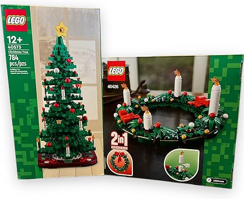 Miniatura 6 de Lego Paquete navideño, árbol de Navidad (40573) y corona (40426), juego de juguetes de construcción 2 en 1, Navidad, (1294 unidades en total)