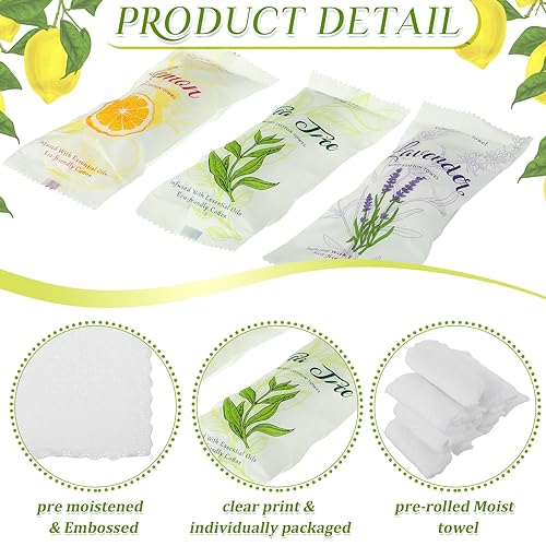 Miniatura 7 de 240 toallas de algodón húmedo, toallas húmedas envueltas individualmente, toalla facial desechable de 8.6 x 8.6 pulgadas, toallitas de limpieza