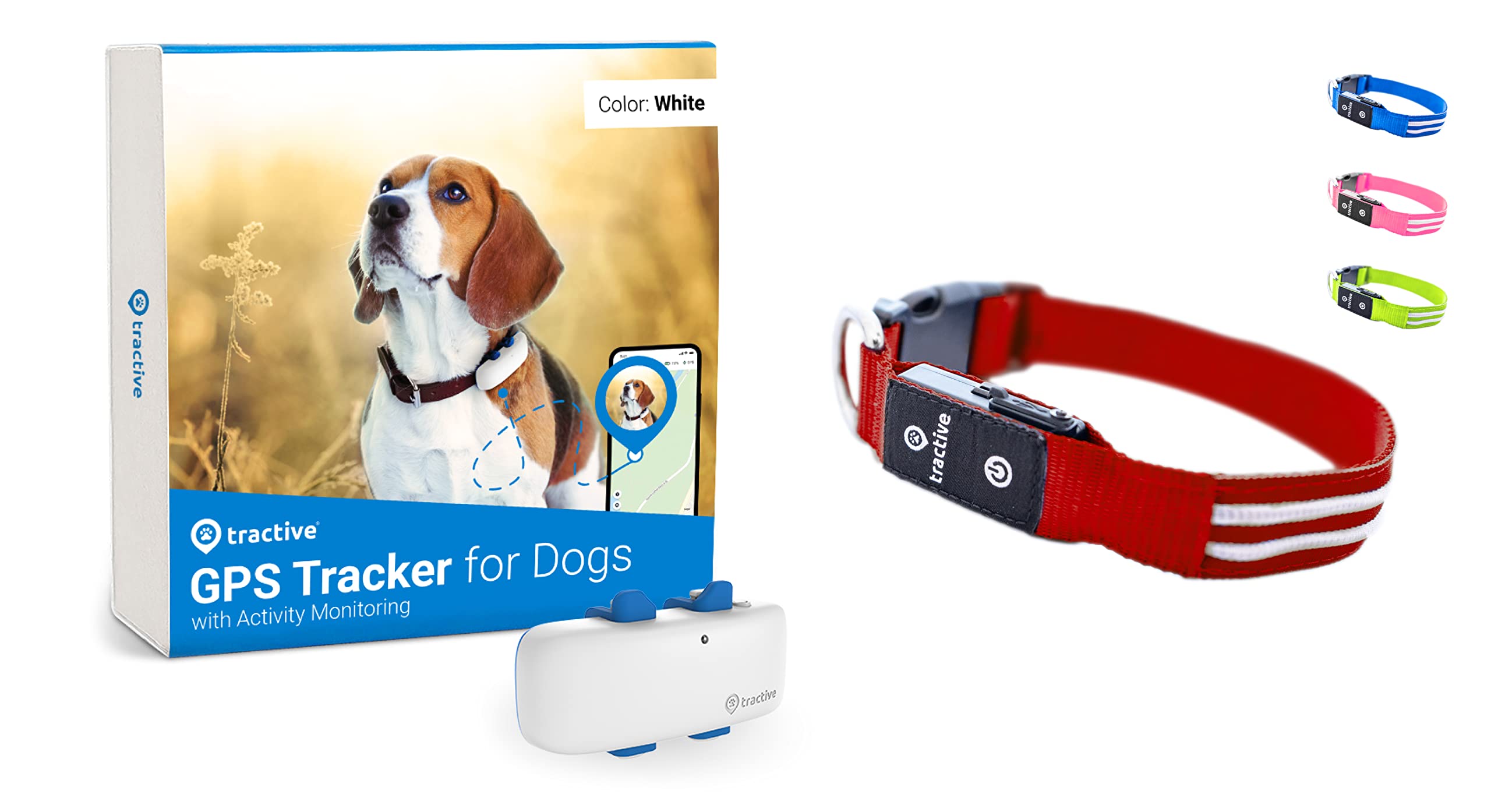 Tractive GPS Dog Tracker LED Live Location With Unlimited Range  (Red, M)