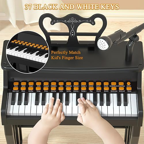 Miniatura 4 de Piano de teclado para niños, juguetes de piano para niños pequeños, 37 teclas, instrumentos musicales para niños, teclado de piano eléctrico, pianos