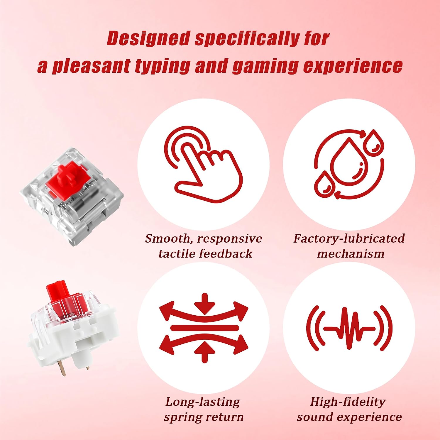 50 Pcs Keyboard Clicker, Mechanical Keyboard Switches with Puller