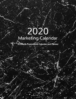 Marketing Calendar and Planner for 2020: Black Marble 18 Month Marketing Planner to Schedule Business Promotion, Blog Content, Social Media Posting Strategy