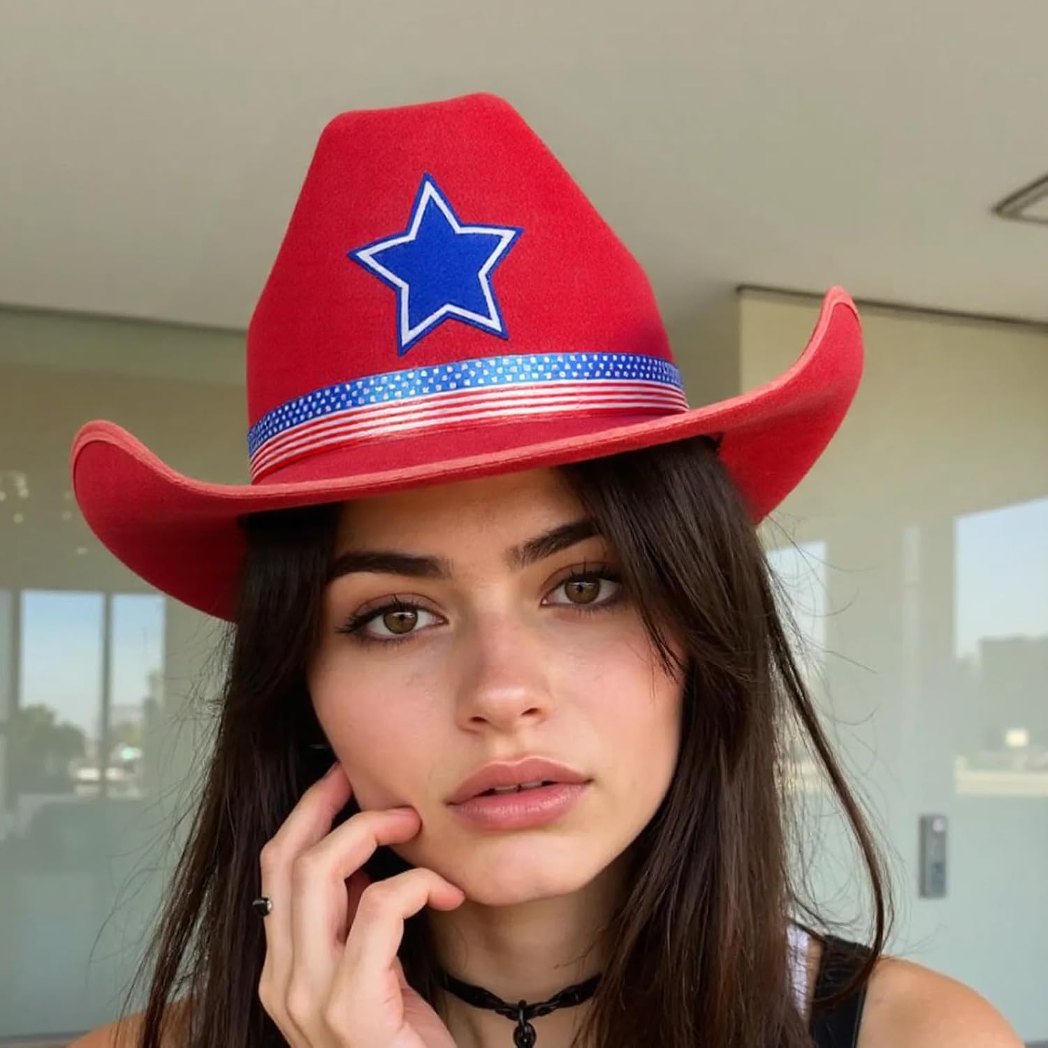 Breathable Wide Brimmed Sunproof Party Hat with Unique Star Pattern Great for Youth Western Styles Adult Enthusiasts