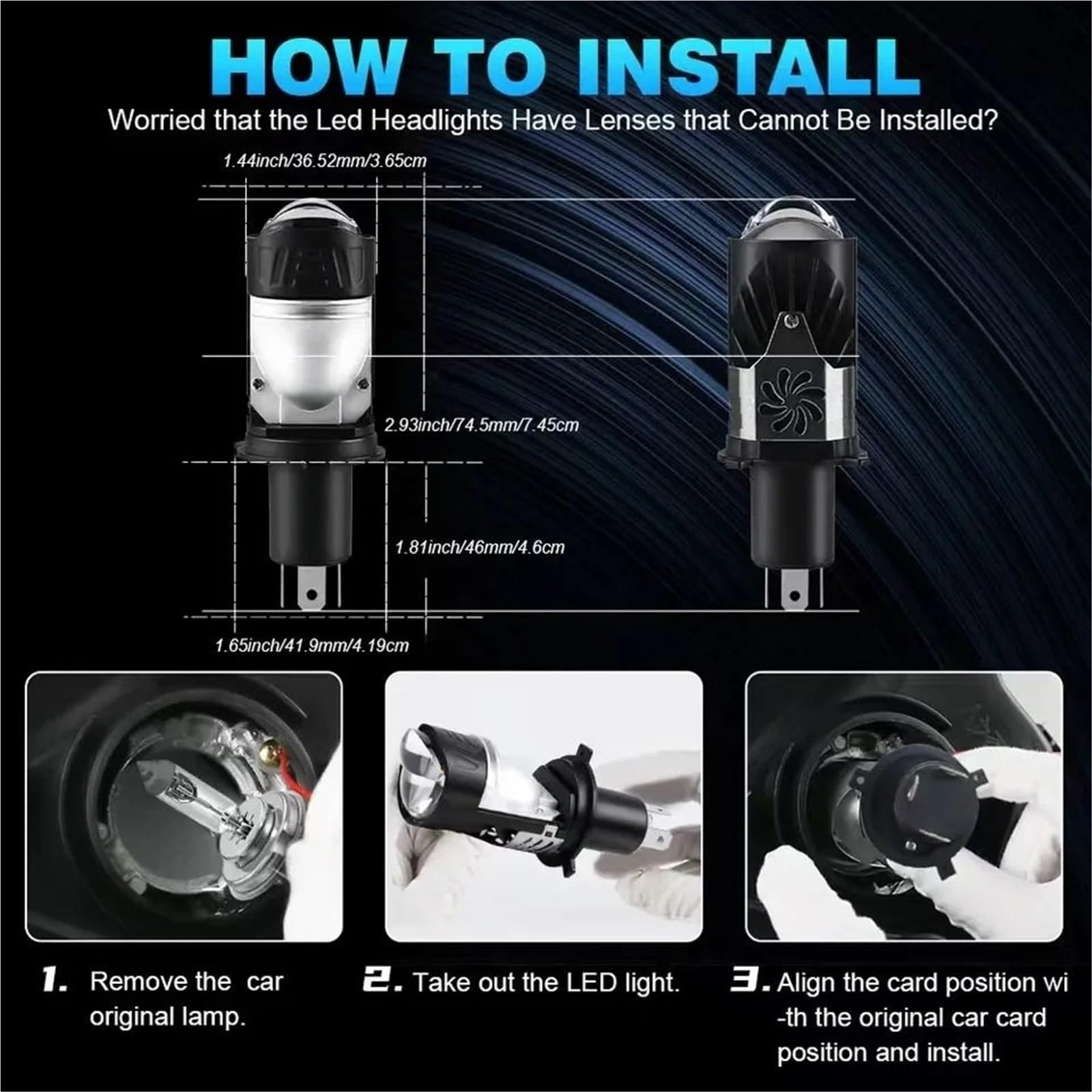 HOUASXNR Lampadina Per Fari Auto H4 LED DRL Indicatore di Direzione