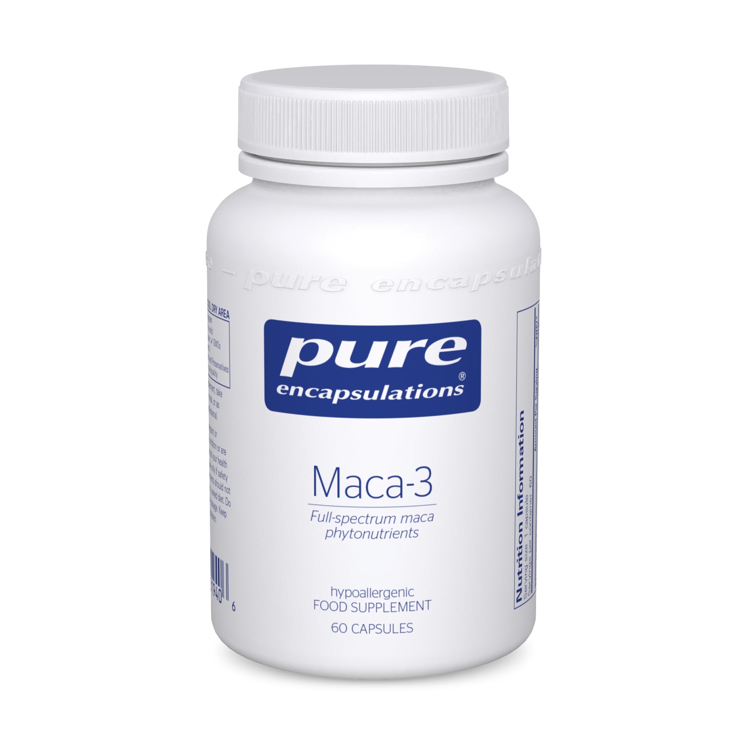 Maca-3 - Hypoallergenic Phytonutrient Supplement - Glucosinolates, Macamides and Macaenes - 60 Capsules