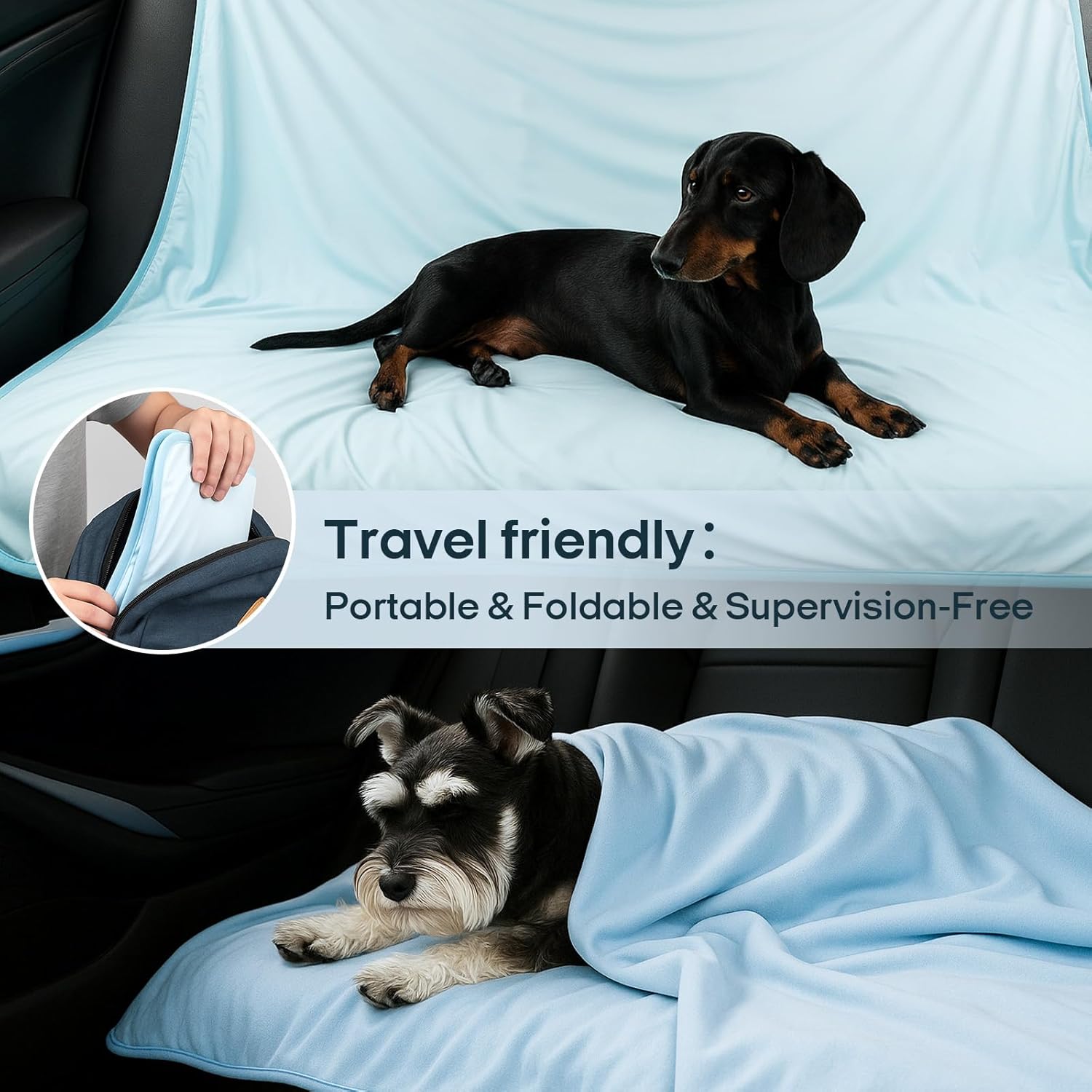 Zonli Premium Cooling Blanket for Dogs-Lightweight Fluffy Pet Throw & Bed Cover,Cooling Mat for Dogs,Cats&Puppies - Breathable,Durable Summer Blanket-Oversized 39"×55" Pet Pad, Machine Washable (Blue) - Image 7