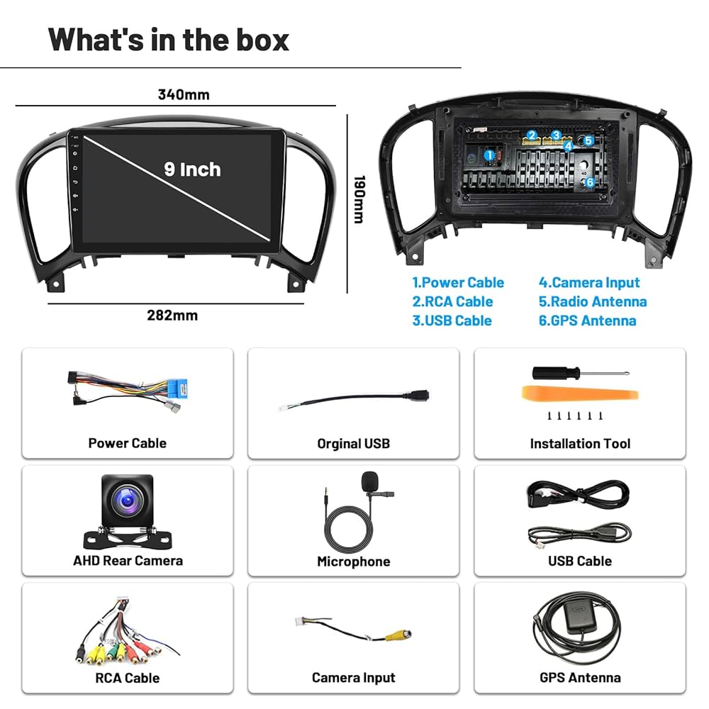 9-Inch Wireless CarPlay Android Auto Nissan Juke Radio 7