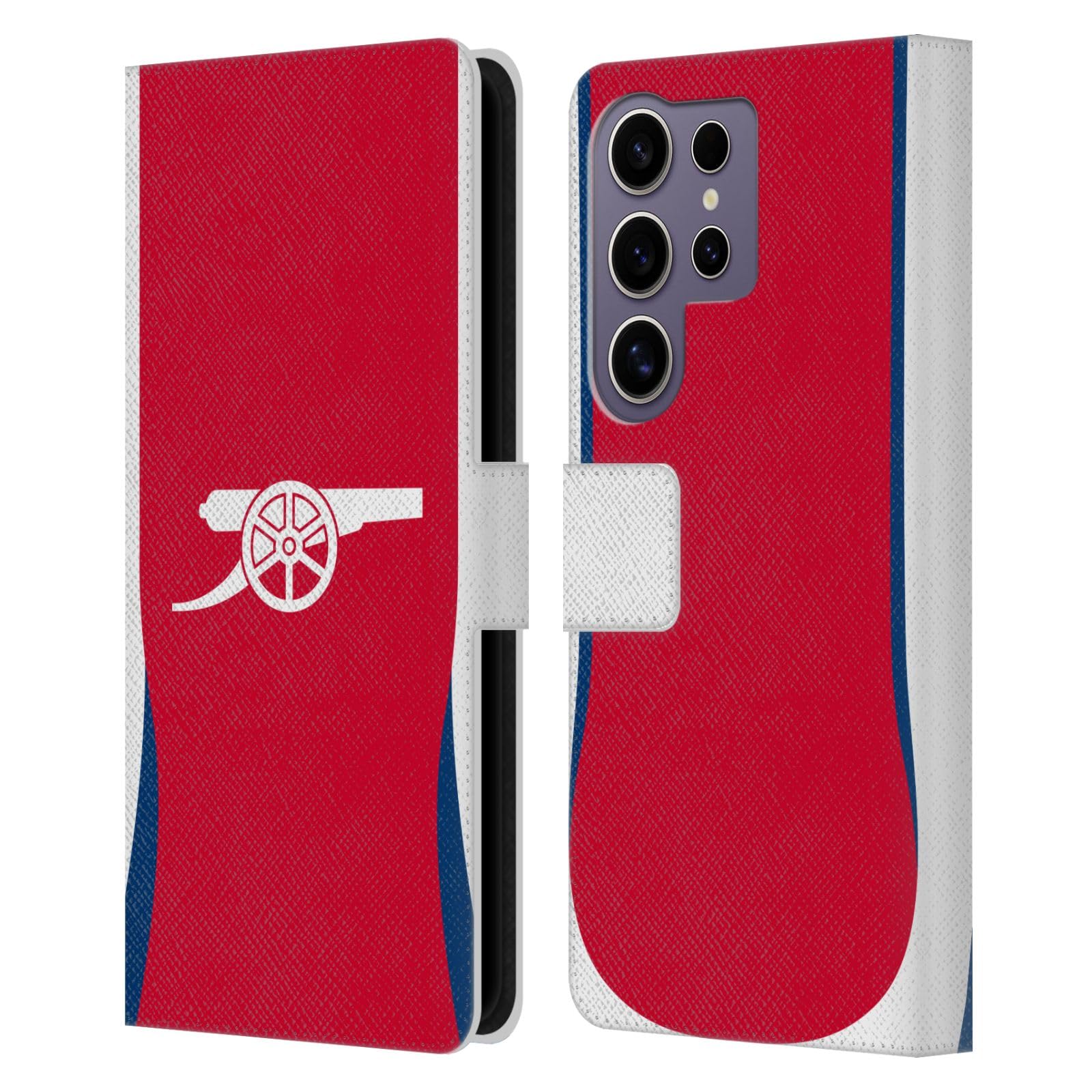 Head Case Designs Officially Licensed Arsenal FC Home 2024/25 Kit Leather Wallet Case Compatible With Samsung Galaxy S25 Ultra