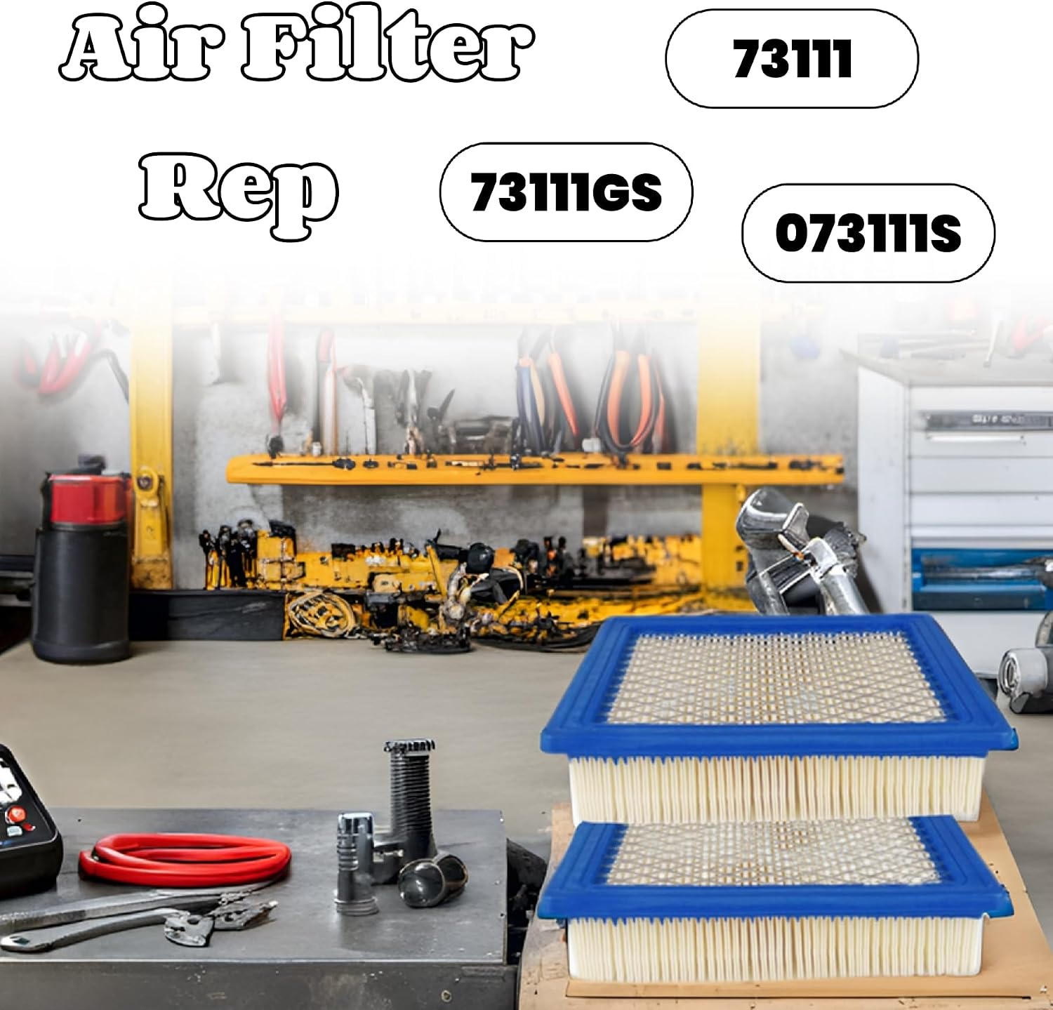 Air Filter 73111GS Compatible with 73111 Gene-rac GH410 XG7000E XG8000 XP6500 XP8000 GP7000 GP8000 XG7000 Portable Generator Rep 073111S (2 Pack)