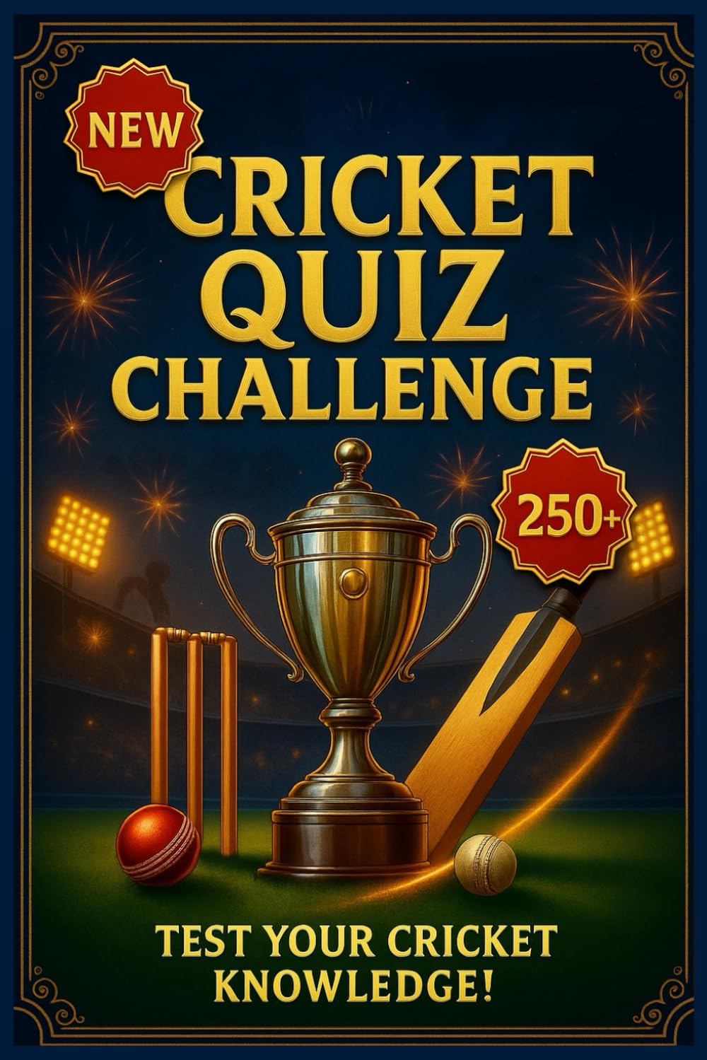 Cricket Quiz Challenge: New Cricket Quiz Book| “Includes 250+ Fun and Challenging MCQs (Easy, Medium & Hard) with Answer Key — Take the Test of Your Cricket Knowledge and Become a True Superfan!”