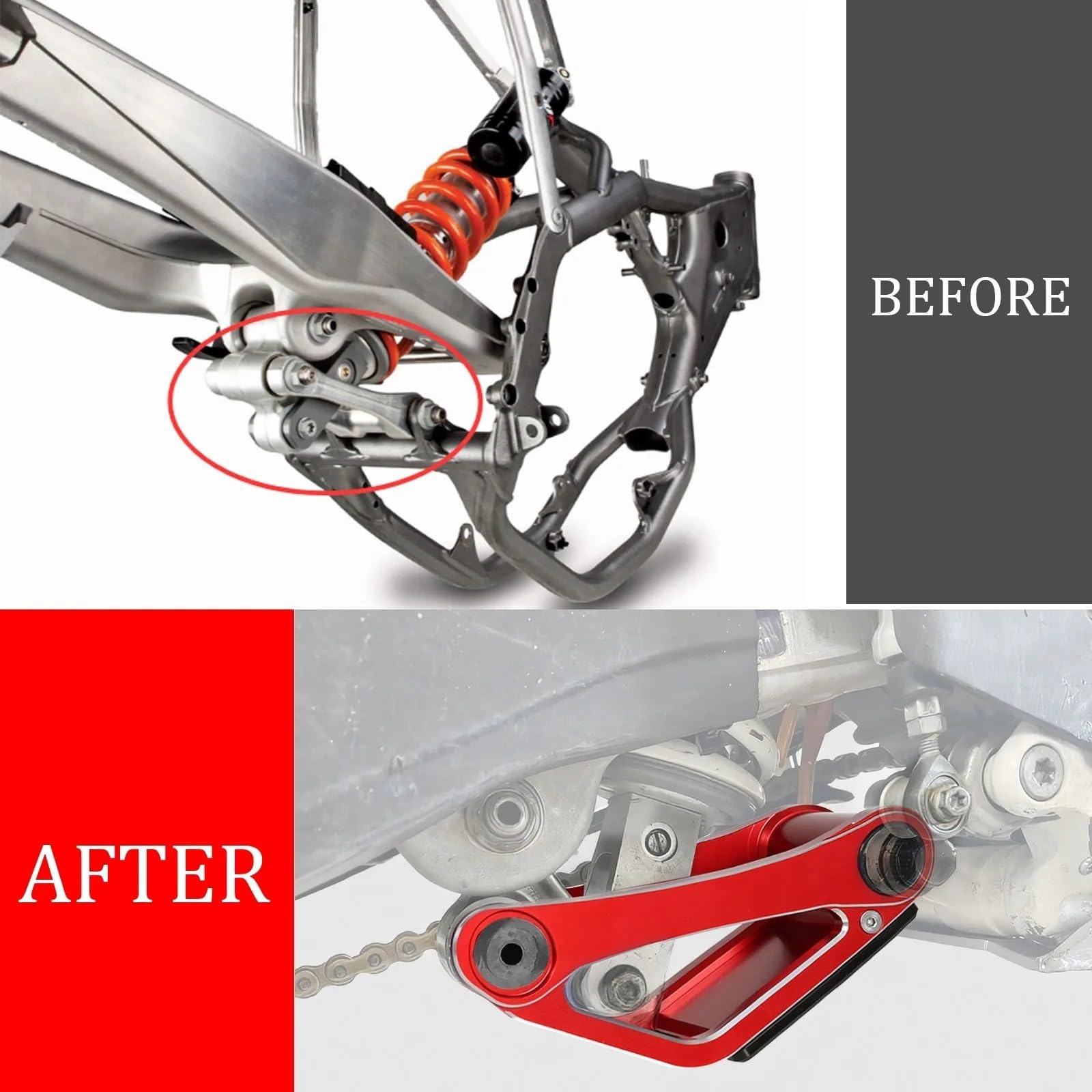 Bieletas de Descenso para FC250 350 450 FS450 FX350 Enlace de Descenso Bieletas Descenso Trasero | Suspensión de motocicleta de aluminio ajustable