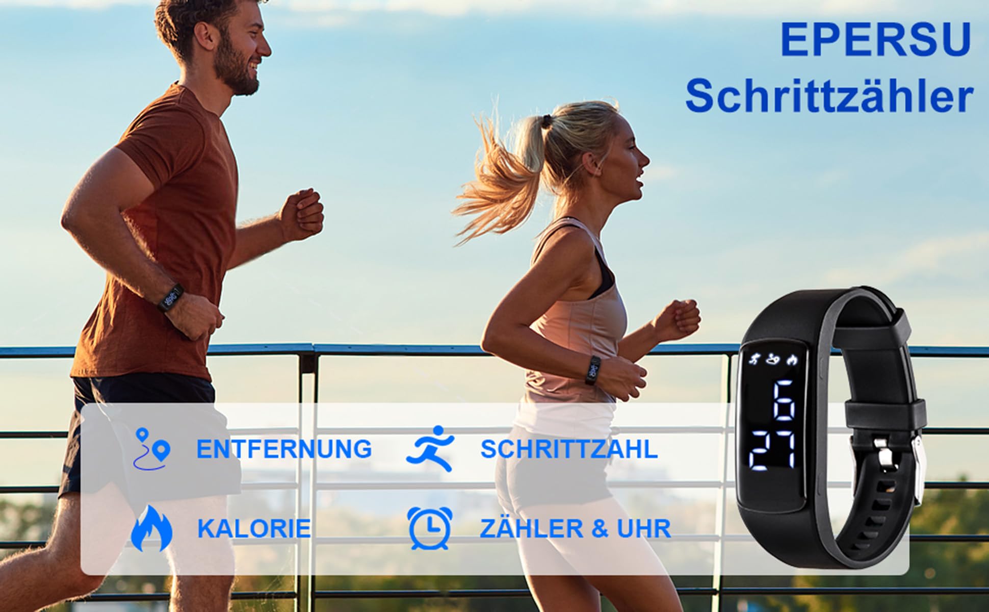 Montre de Fitness étanche IP68 pour Adulte, Enfant, Homme, Femme, Sauna, Natation, sans Application, sans Bluetooth