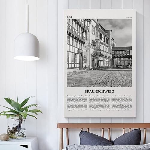 Miniatura 5 de Braunschweig Print Black And White, Braunschweig Wall Art, Braunschweig Poster, Braunschweig Photo, Poster Decorative Painting Canvas Wall Art