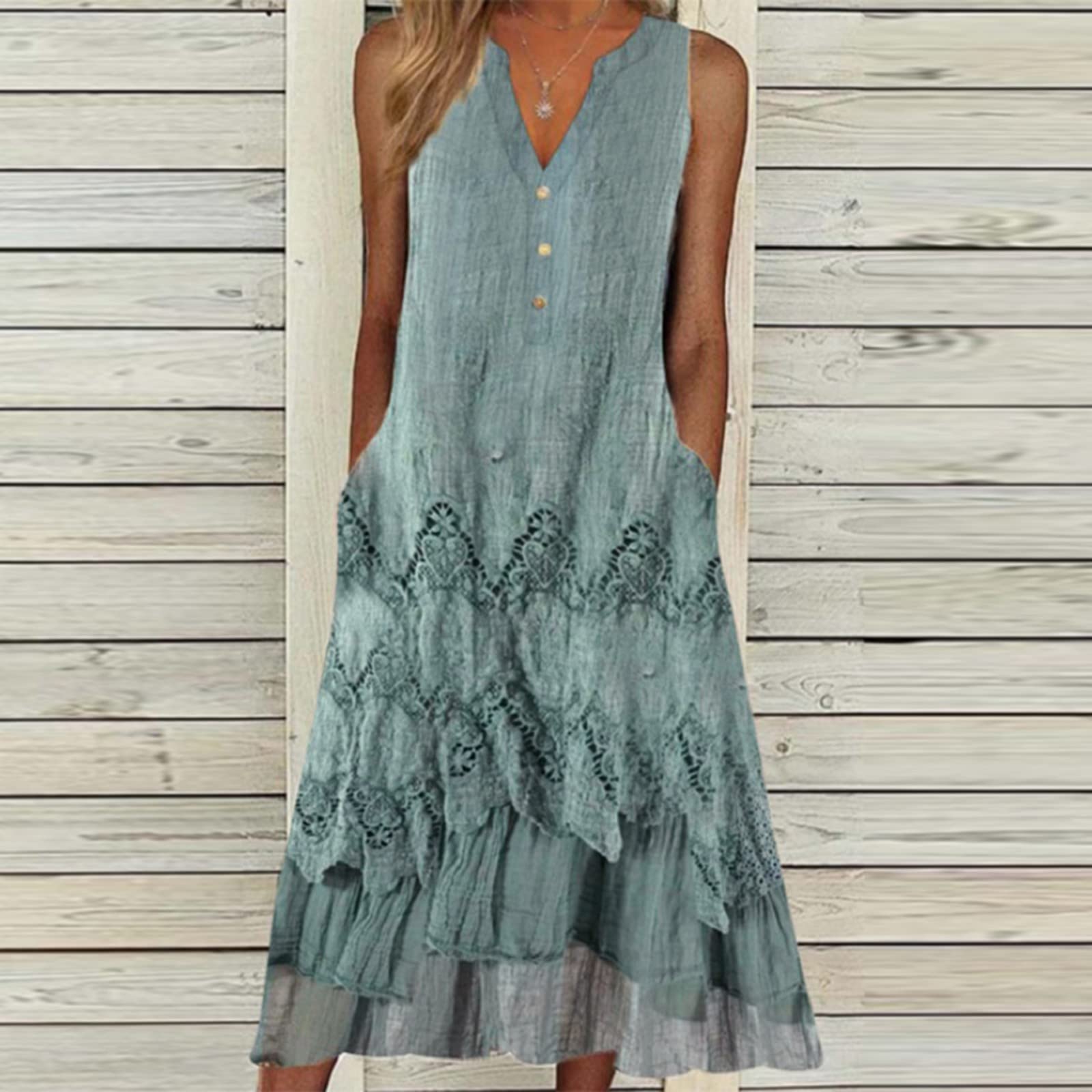 Robe Longue D'été Maxi Sans Manches Décontracté de Plage T-Shirt Casual Imprimée Party Soirée Cérémonie Floral Grandes Tailles Boheme