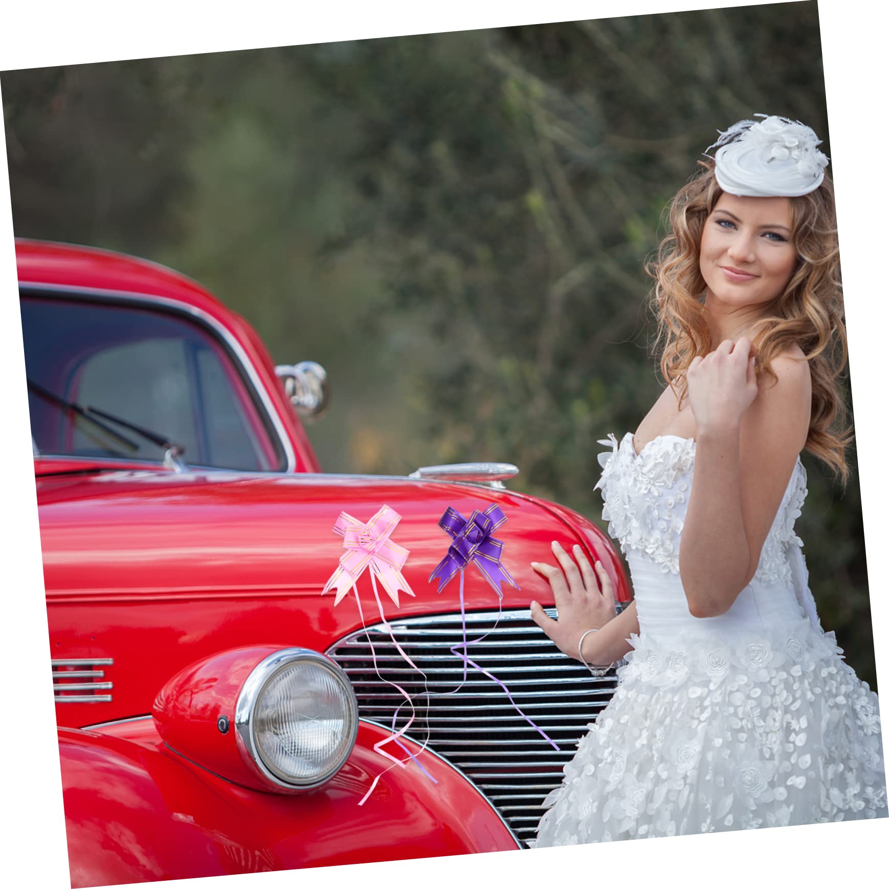 Healvian 30pezzi Bows in Lucida Per Decorazioni Matrimoni Pratici in Colori Per Auto Nuziali Regali e