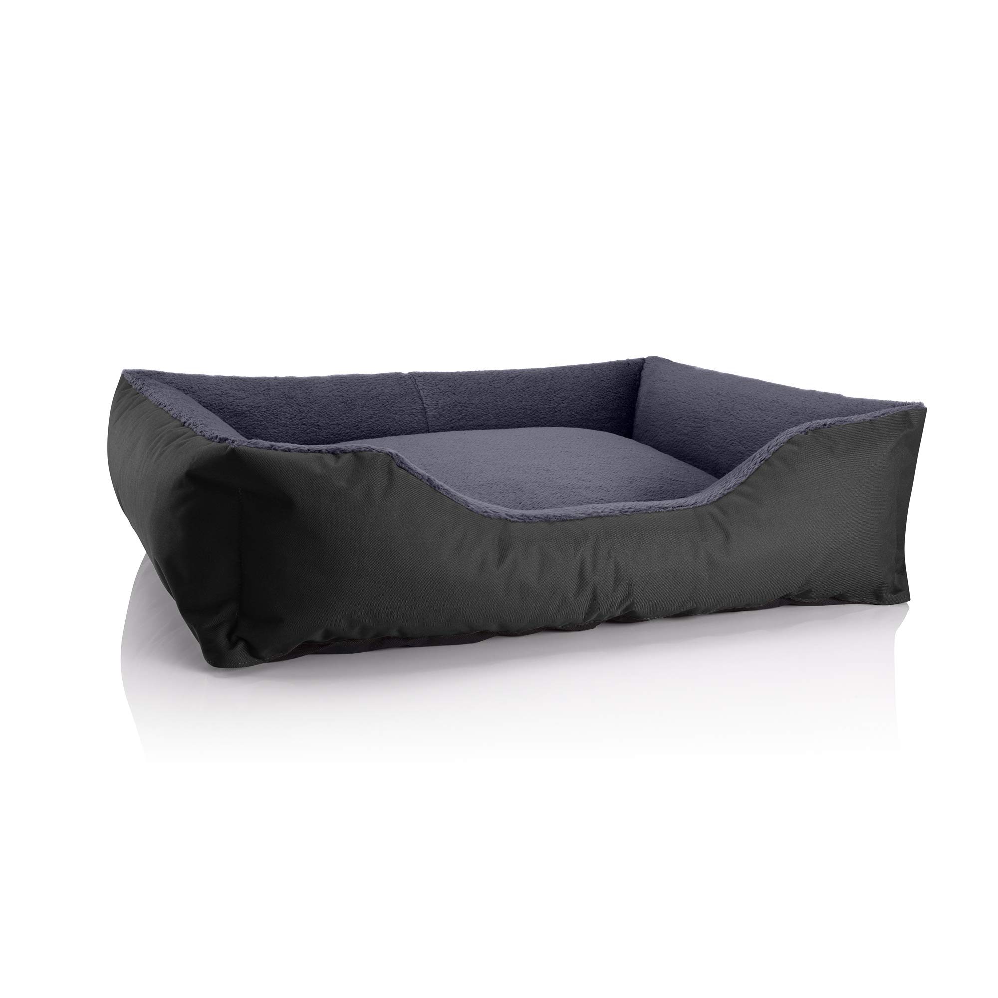 Panier pour chien XL BedDog en cordura noir et gris, lit lavable intérieur et extérieur