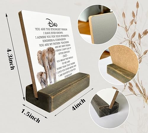 Miniatura 2 de Letrero de madera con texto en inglés To My Dad I Love You regalo para papá de hijas e hijas placa con soporte de madera regalo de placa de madera