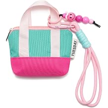 WOZEAH Dopamine Mini Backpack Keychain for Women,Small Change Pouch Coin Purse Zipper with Key Headset BagRose Blue