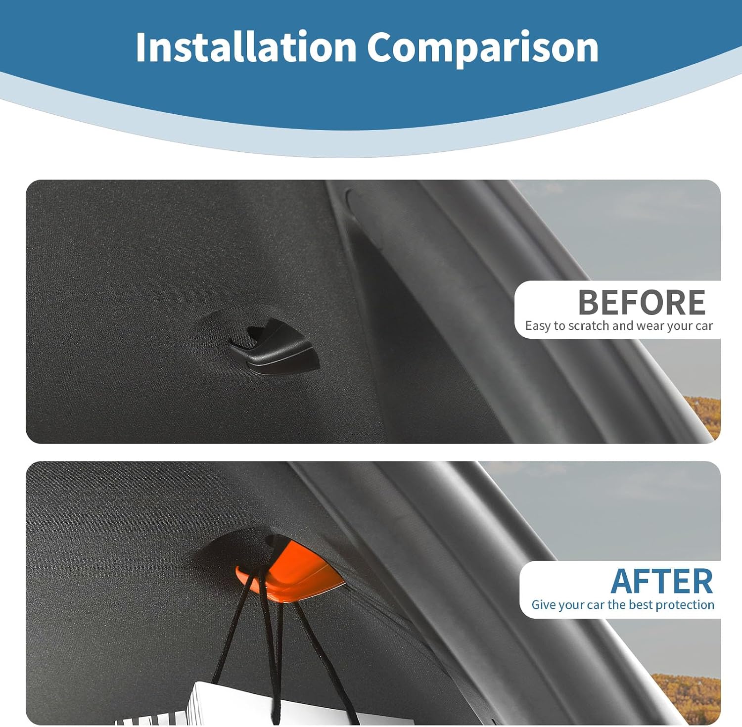 for Challenger Rear Seat Roof Hook Trim Cover Fit for Dodge Challenger 2015-2023 Orange Interior Accessories 2pcs