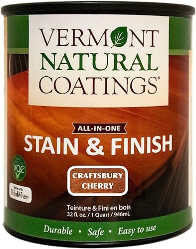 Miniatura 28 de Vermont Natural Coatings PolyWhey Stain & Finish - Snowfall White - Cuarto de galón Nevada Blanca,tueste oscuro,Ébano Fireside,Cereza
